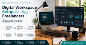 Digital workspace setup for freelancers